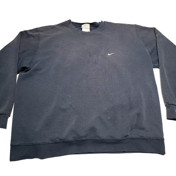 Nike Sweatshirt Men's Size XL Blue Logo Embroidered Swoosh Check Y2k Vintage - Picture 1 of 7